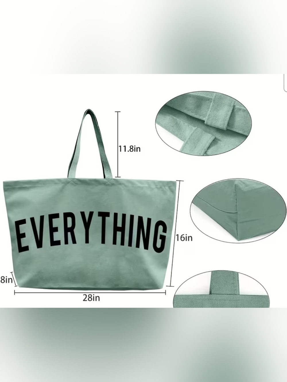 EVERYTHING Canvas Tote Bag 16x26